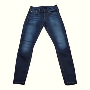 G-STAR RAW SZ 31x32 (US Size 12) Lynn Mid Skinny Distressed Blue Jeans